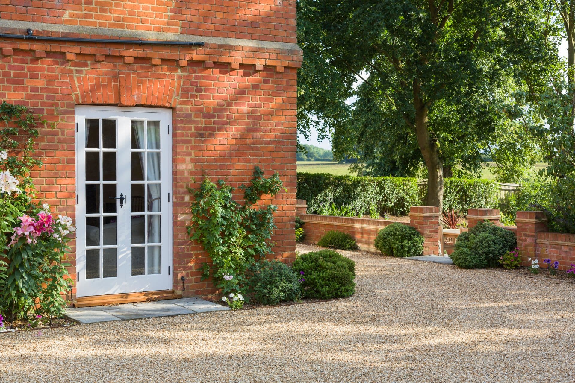 Luxury property exterior with garden