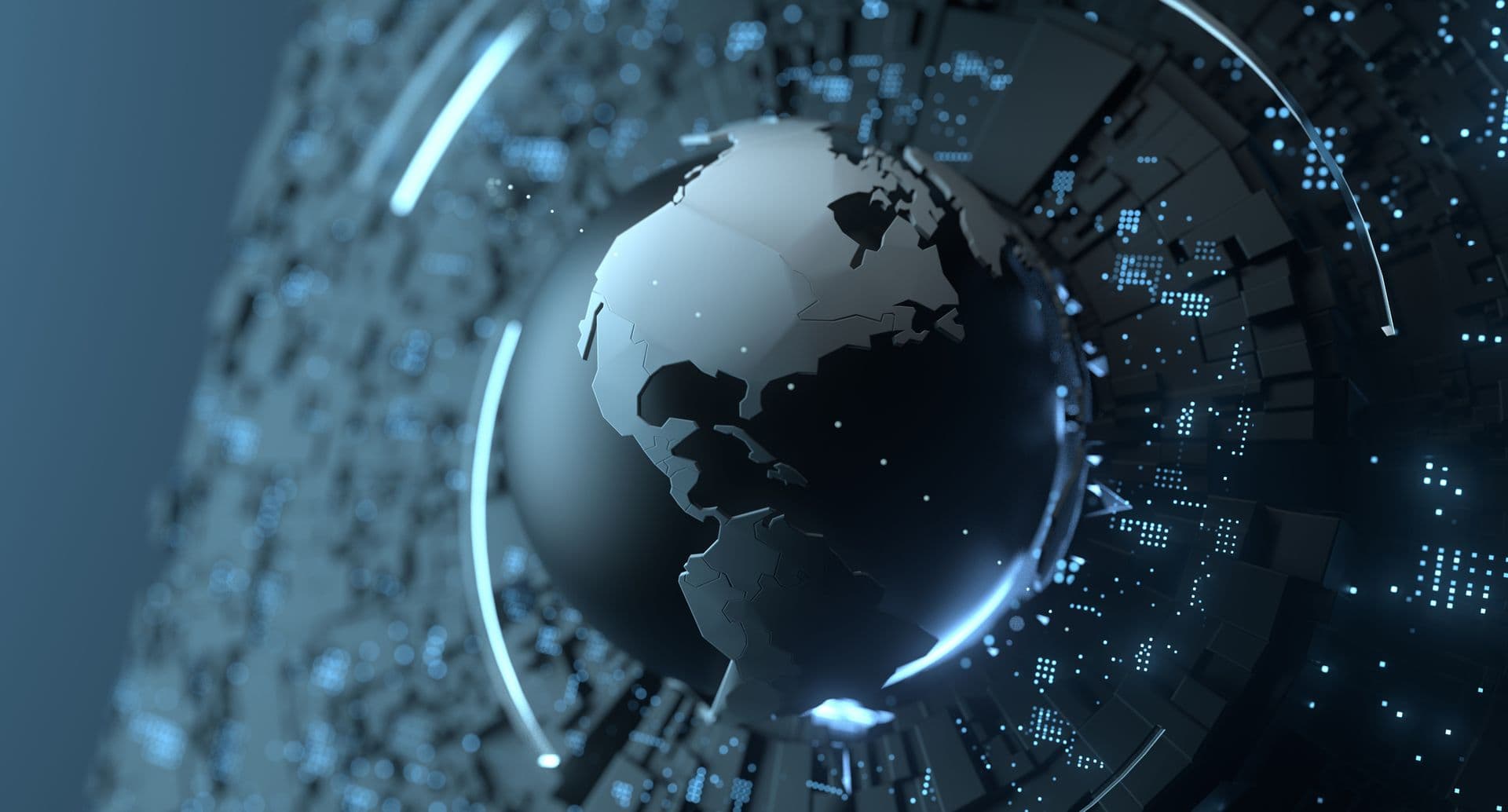 Digital globe representing global technology and data strategy